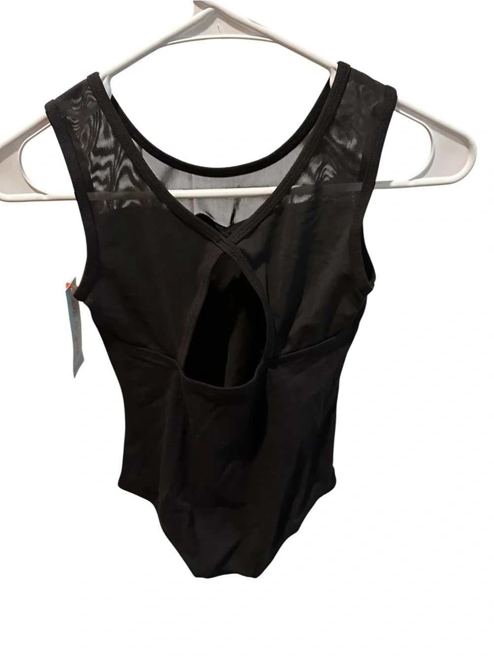Cat & Jack Black Mesh-Detail Studded Bodysuit